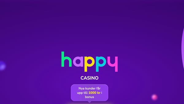 Efterlängtad välkomstbonus på 100 % hos Happy Casino
