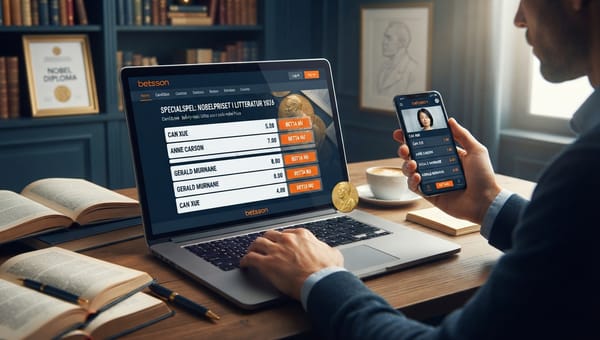 Odds på Nobelpriset i litteratur 2026 hos Betsson Casino