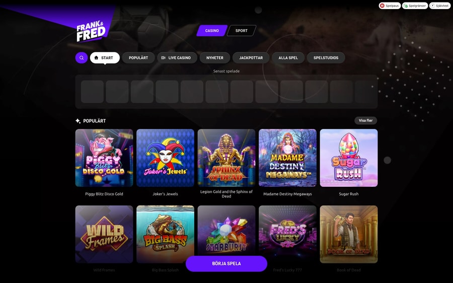 Casinolobbyn hos Frank & Fred