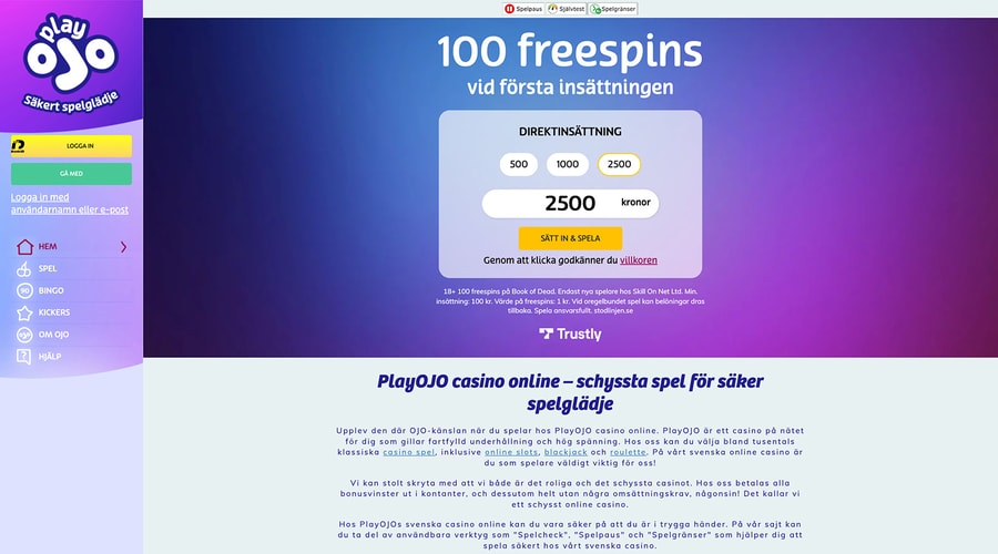 PlayOJO Screenshot