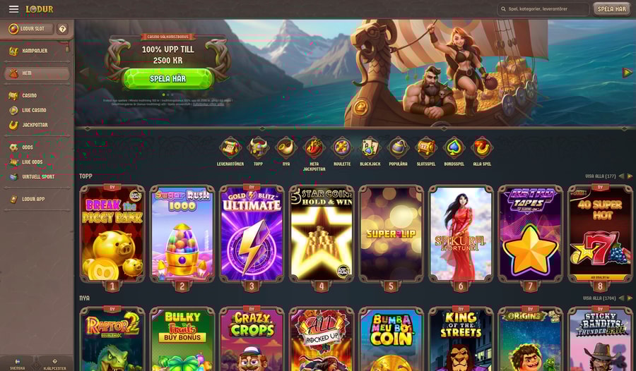 Lodur casino screenshot
