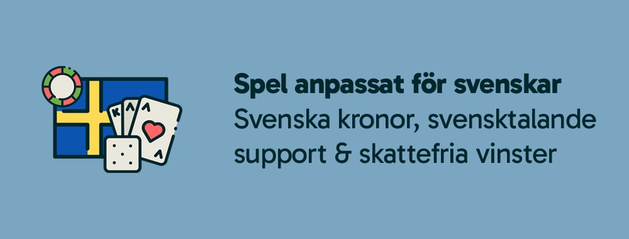 Casinospel anpassat för svenskar