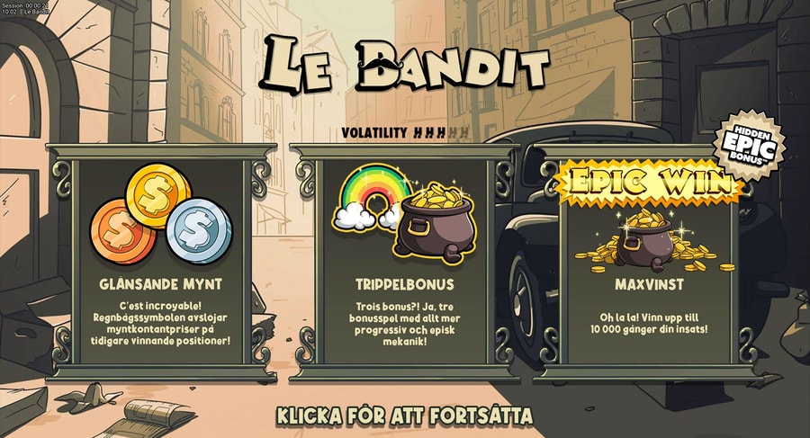 Le Bandit slot bonusfunktioner