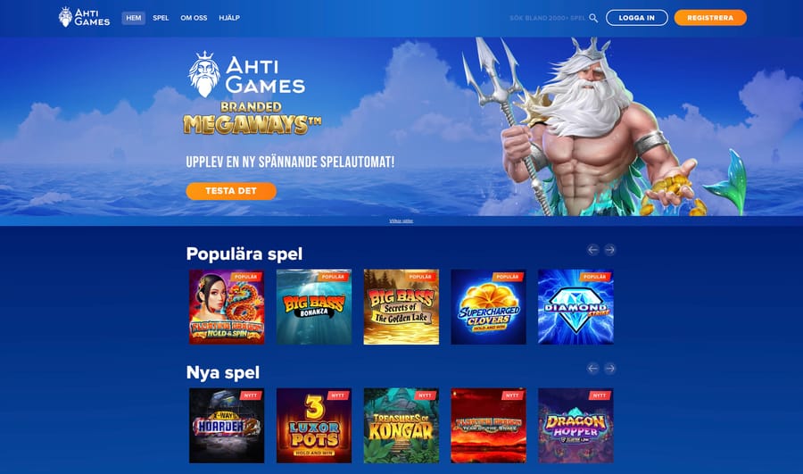 Startsidan hos Ahti Games