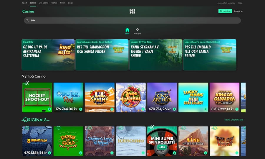 Bet365 Casinolobby