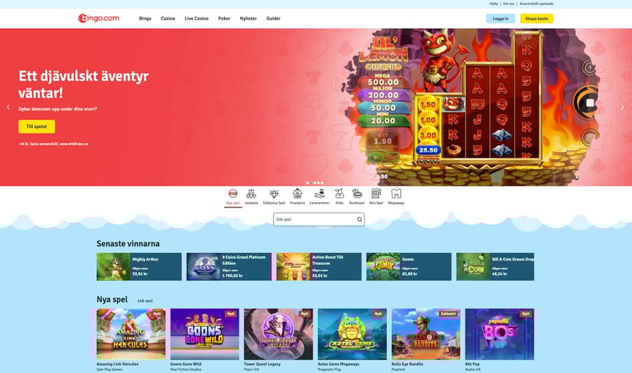 Casinolobbyn hos Bingo.com