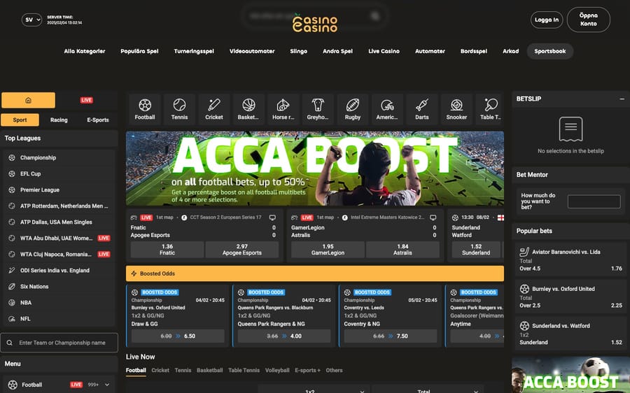 Betting hos CasinoCasino