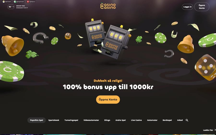 Startsidan hos CasinoCasino
