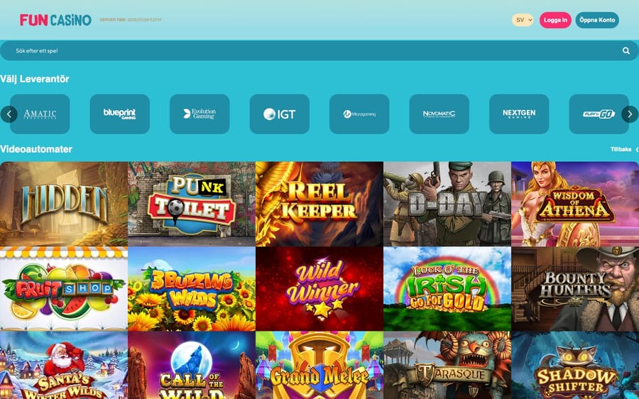 Casinolobbyn hos Fun Casino