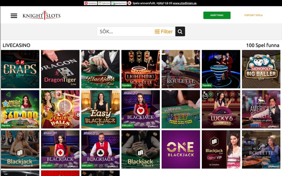 Egen avdelning med livespel