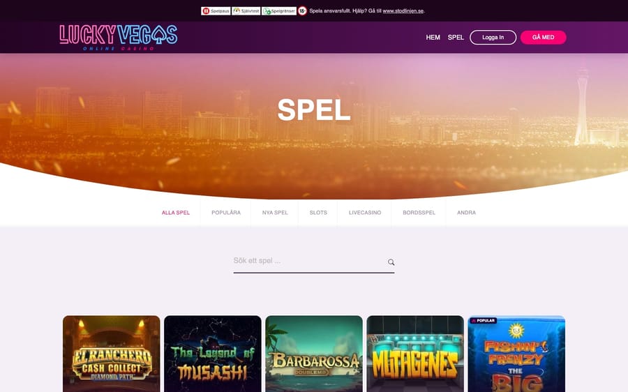Spelen hos Lucky Vegas