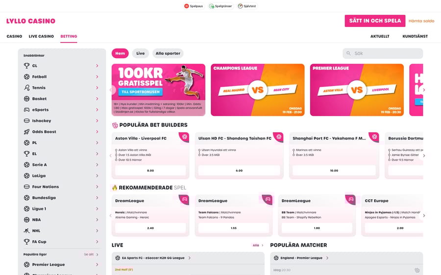 Betting hos Lyllo