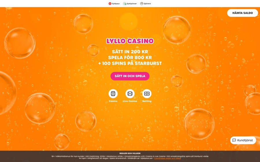 Lyllo Casino startsida