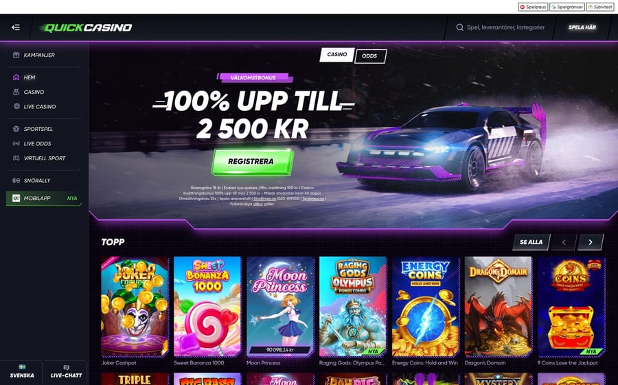 Quick Casino hemsida