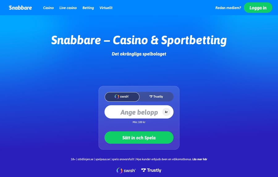 Snabbare Casino startsida
