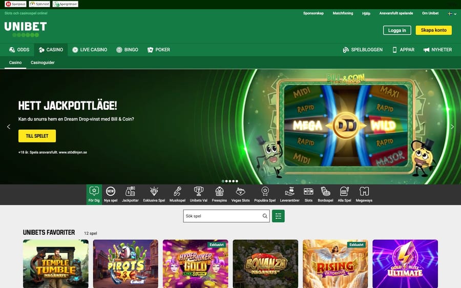 Unibet casinolobby