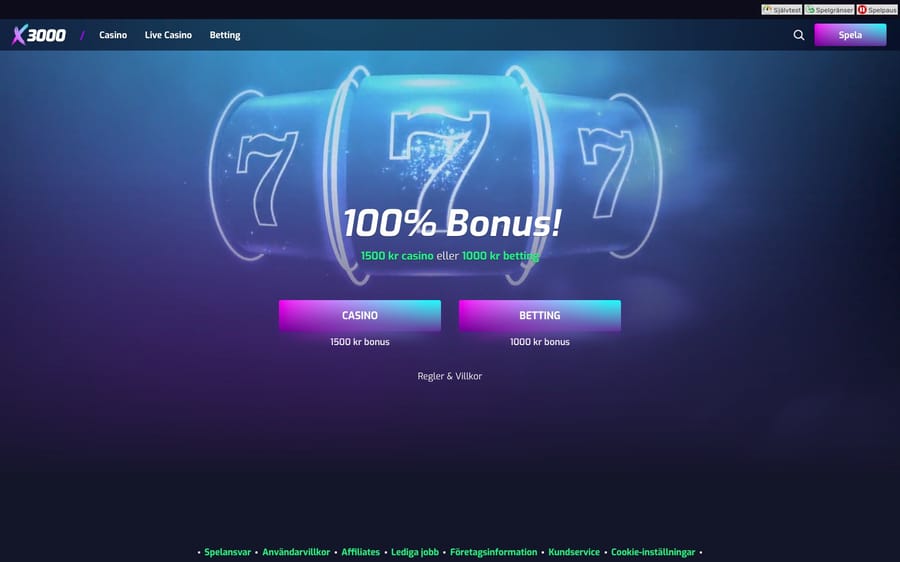 x3000 casino och betting