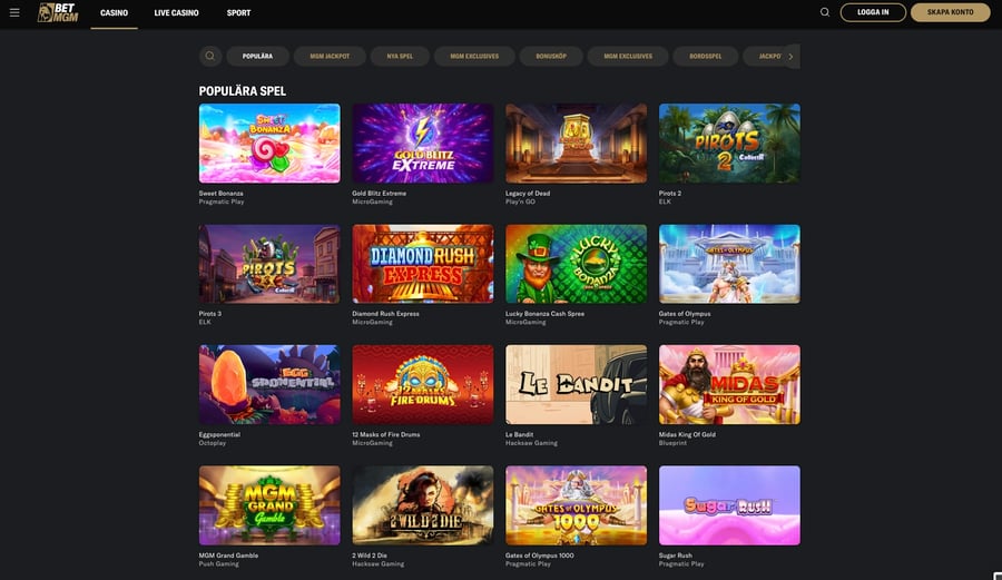 BetMGMs slotslobby