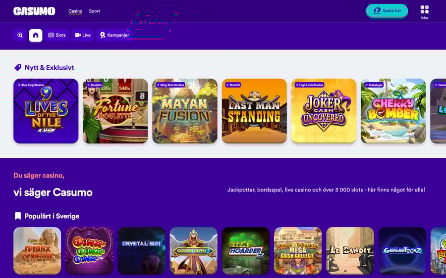 Casumos casinolobby