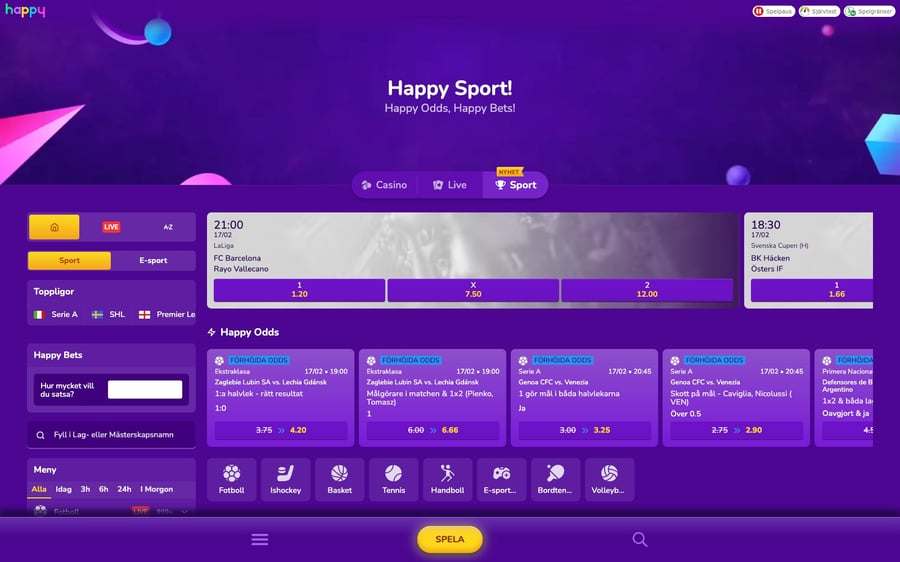 Sport hos Happy