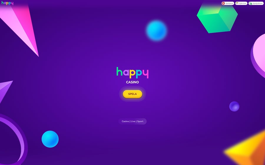 Happy Casino startsida