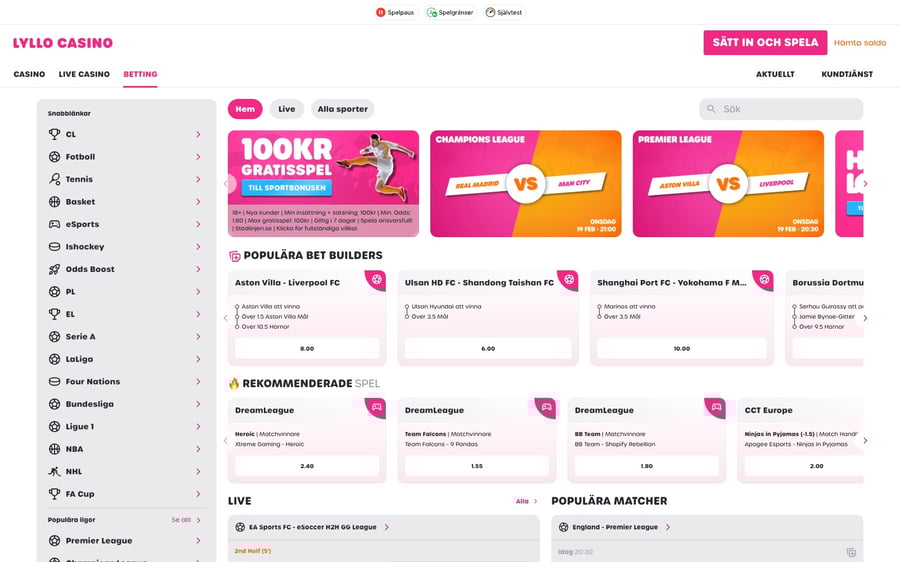 Betting hos Lyllo