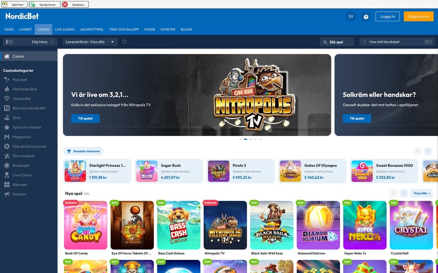 NordicBet casinolobby